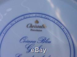 Christofle Oceana Bleu Ginkgo Blue Dinner Plate