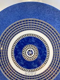 Christofle Porcelaine Oceana Bleu Byxance Micro Gold Dinner Plate 12 Inch