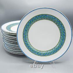 Christofle Torsade Bleue Bleu Blue Dinner Plates Set of 13-10 7/8 FREE USA SHIP