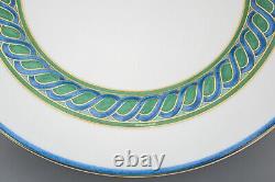 Christofle Torsade Bleue Bleu Blue Dinner Plates Set of 13-10 7/8 FREE USA SHIP