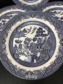 Churchill Blue Willow 10 Dinner Plates Englandset Of 4. New