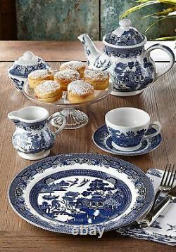 Churchill Blue Willow China Plates Mug Creamer Jug Sugar Tray Gravy Boat Dinner