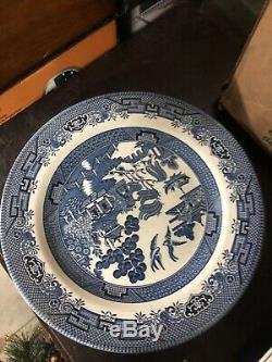 Churchill Blue Willow England- Large, Medium, & Small Plates & Bowls- 21 Pieces