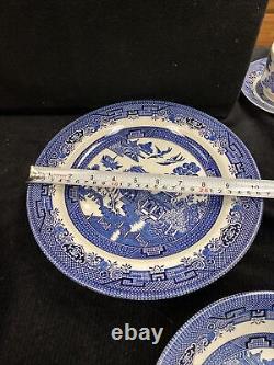 Churchill Blue Willow Lot-27PCS 4-10 Dinner Plates, 6-8 & 8-6 Bowls, & More EC