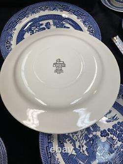 Churchill Blue Willow Lot-27PCS 4-10 Dinner Plates, 6-8 & 8-6 Bowls, & More EC