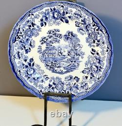 Churchill Queen's Tonquin Blue England 8pc 10Dinner Plates & 8.75 Pasta Bowls