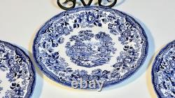 Churchill Queen's Tonquin Blue England 8pc 10Dinner Plates & 8.75 Pasta Bowls