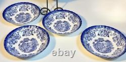 Churchill Queen's Tonquin Blue England 8pc 10Dinner Plates & 8.75 Pasta Bowls