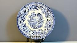 Churchill Queen's Tonquin Blue England 8pc 10Dinner Plates & 8.75 Pasta Bowls