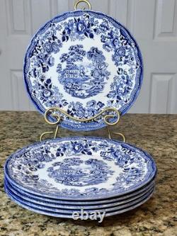 Churchill Queen's Tonquin Blue England Set Of (6) 10 Dinner Plates Unused EC