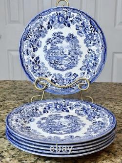 Churchill Queen's Tonquin Blue England Set Of (6) 10 Dinner Plates Unused EC