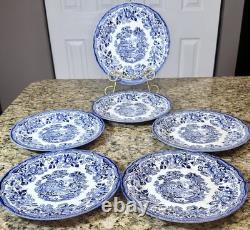 Churchill Queen's Tonquin Blue England Set Of (6) 10 Dinner Plates Unused EC