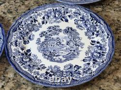 Churchill Queen's Tonquin Blue England Set Of (6) 10 Dinner Plates Unused EC