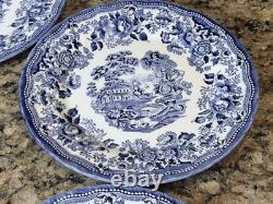 Churchill Queen's Tonquin Blue England Set Of (6) 10 Dinner Plates Unused EC