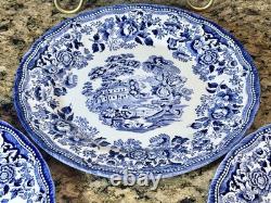 Churchill Queen's Tonquin Blue England Set Of (6) 10 Dinner Plates Unused EC