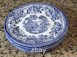 Churchill Queen's Tonquin Blue England Set Of (6) 10 Dinner Plates Unused EC