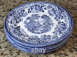 Churchill Queen's Tonquin Blue England Set Of (6) 10 Dinner Plates Unused EC