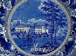 Clews Staffordshire Flow Blue Harvard College Collector Plate