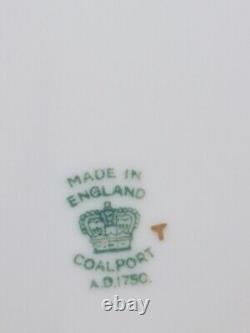 CoalPort England Blue Maple Dinner Plates 10.75 Scalloped Gilded Edge Set 4