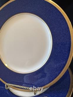Coalport Athlone Blue 10 3/4 Dinner Plates Bone China England Cobalt