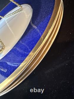 Coalport Athlone Blue 10 3/4 Dinner Plates Bone China England Cobalt