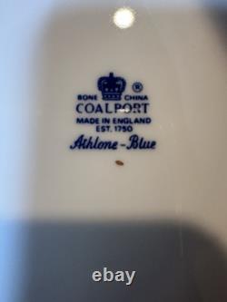 Coalport Athlone Blue 10 3/4 Dinner Plates Bone China England Cobalt