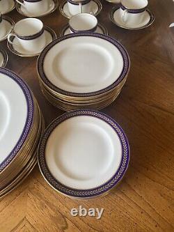 Coalport Bone China Blue Wheat Five Pc Place Setting For Twelve