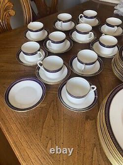 Coalport Bone China Blue Wheat Five Pc Place Setting For Twelve