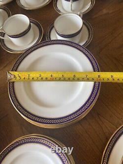 Coalport Bone China Blue Wheat Five Pc Place Setting For Twelve