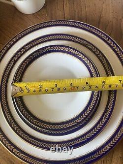 Coalport Bone China Blue Wheat Five Pc Place Setting For Twelve