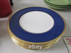 Coalport Bone China Dinner Plates (7) Athlone Blue 10.5 Made in England