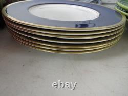 Coalport Bone China Dinner Plates (7) Athlone Blue 10.5 Made in England