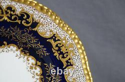 Coalport Cobalt & Raised Gold Scrollwork 9 Inch Dinner Plate Circa 1891 1920 F