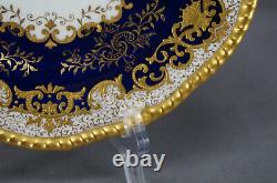 Coalport Cobalt & Raised Gold Scrollwork 9 Inch Dinner Plate Circa 1891 1920 F