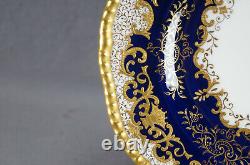 Coalport Cobalt & Raised Gold Scrollwork 9 Inch Dinner Plate Circa 1891 1920 F