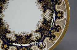 Coalport Cobalt & Raised Gold Scrollwork & Urns 10 1/4 Dinner Plate C1891-1920