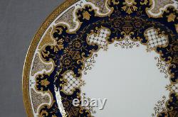 Coalport Cobalt & Raised Gold Scrollwork & Urns 10 1/4 Dinner Plate C1891-1920