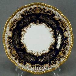 Coalport Cobalt & Raised Gold Scrollwork & Urns 9 Inch Dinner Plate C1891-1920 A