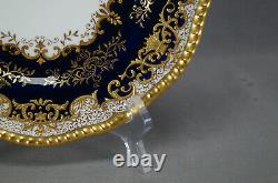 Coalport Cobalt & Raised Gold Scrollwork & Urns 9 Inch Dinner Plate C1891-1920 A