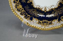 Coalport Cobalt & Raised Gold Scrollwork & Urns 9 Inch Dinner Plate C1891-1920 A