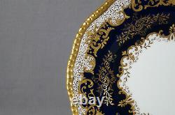 Coalport Cobalt & Raised Gold Scrollwork & Urns 9 Inch Dinner Plate C1891-1920 A