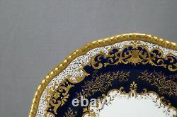 Coalport Cobalt & Raised Gold Scrollwork & Urns 9 Inch Dinner Plate C1891-1920 A