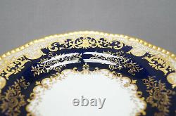 Coalport Cobalt & Raised Gold Scrollwork & Urns 9 Inch Dinner Plate C1891-1920 A