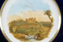 Coalport Hand Painted Carisbrook Castle Cobalt & Gold 9 3/8 Inch Plate 1891-1920