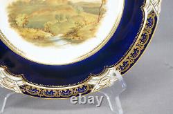 Coalport Hand Painted Carisbrook Castle Cobalt & Gold 9 3/8 Inch Plate 1891-1920