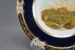 Coalport Hand Painted Carisbrook Castle Cobalt & Gold 9 3/8 Inch Plate 1891-1920