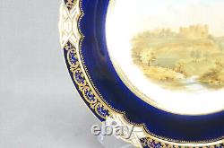 Coalport Hand Painted Carisbrook Castle Cobalt & Gold 9 3/8 Inch Plate 1891-1920