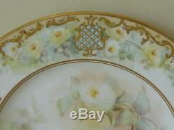 Coalport Superb MID C19th Plate With Roses Fancy Gold & Turquoise Jewels Border