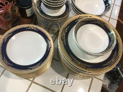 Cobalt Blue Gold Scroll Melamine Dinnerware Dining Set Srithai Superware