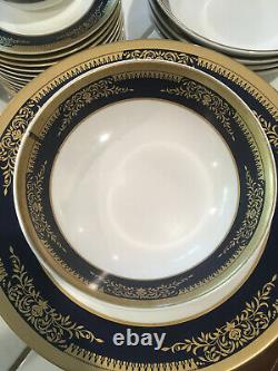 Cobalt Blue Gold Scroll Melamine Dinnerware Dining Set Srithai Superware